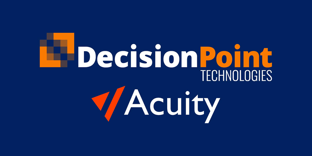 DecisionPoint Technologies over Acuity on a lue background.