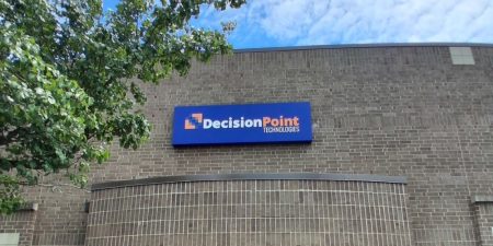 DecisionPoint Technologies Logo on a building.