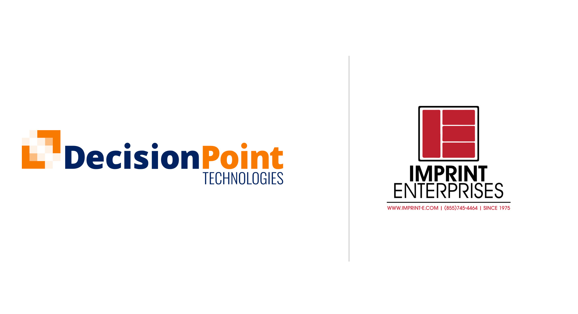 DecisionPoint Technologies full logo beside Imprint Enterprises logo.