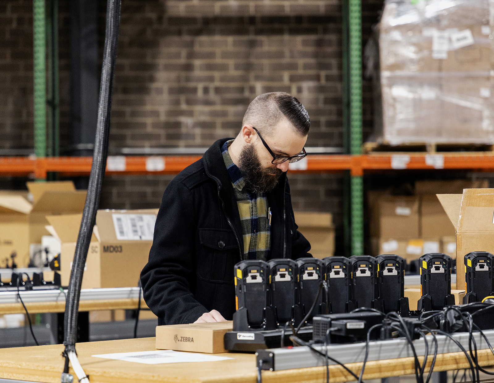 Mobile Device Rental preparation as a DecisionPoint tech sets up a full short-term set of needed rugged devices.