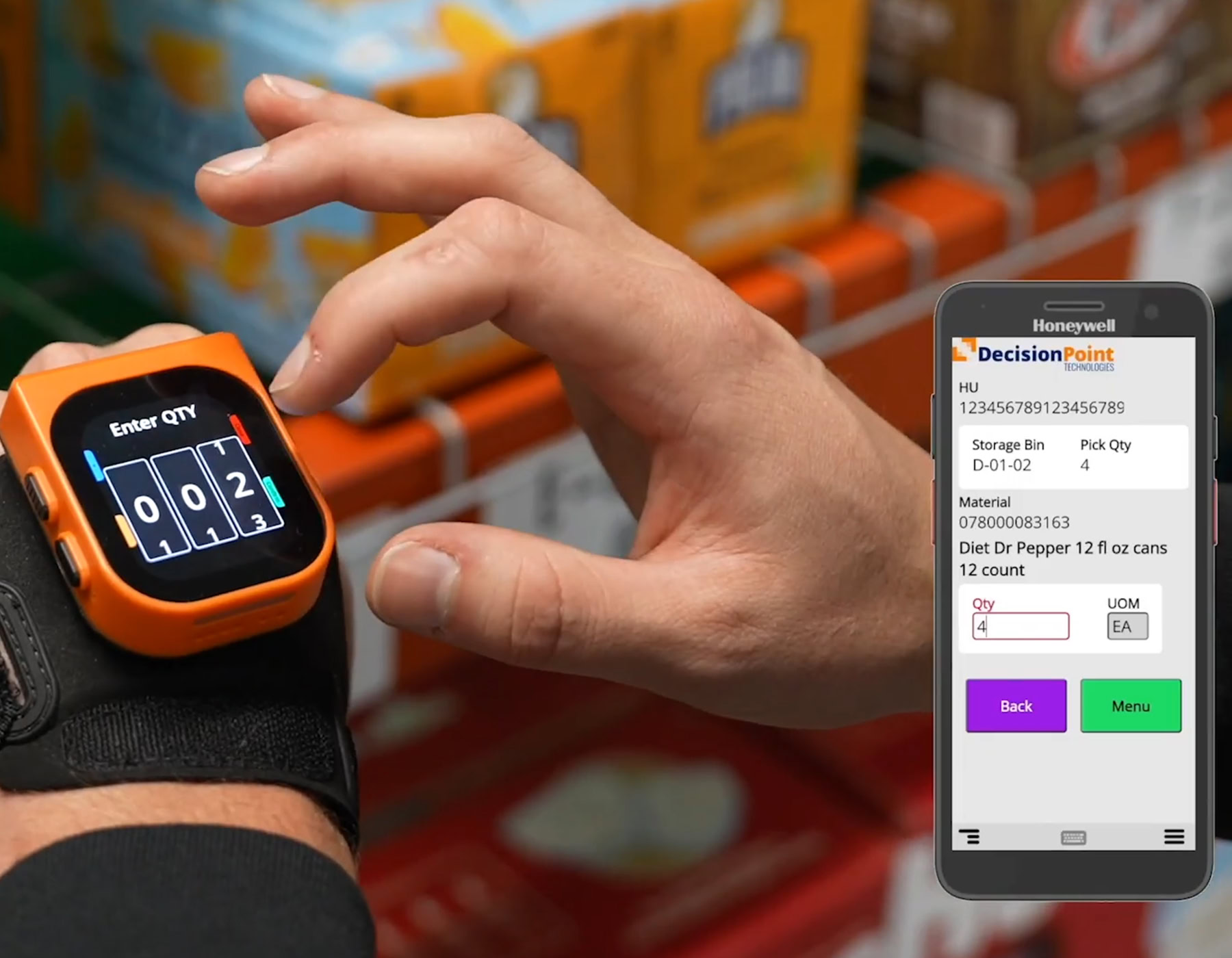 DPLink wearable counter and mobile device working together.
